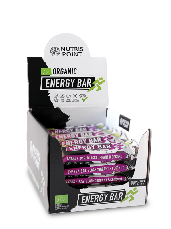 BOX - 20 x Organic Energy Bar MOVE - Blackcurrant & Coconut
