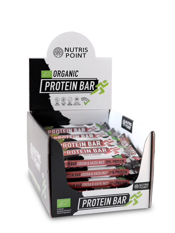BOX - 20 x Organic Protein Bar MOVE - Cocoa & Hazelnut