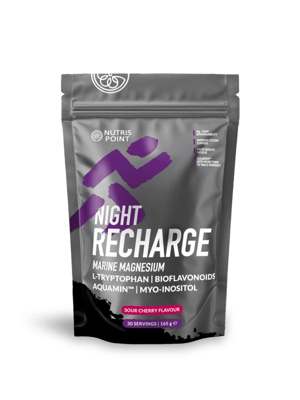 NIGHT RECHARGE, Marine Magnesium, Sour Cherry flavour | Food Supplement